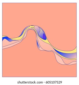 Colorful vibrant Wave Background. Dynamic Effect. Abstract Vector Illustration. Design Template. Modern Pattern.