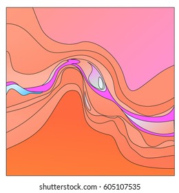 Colorful vibrant Wave Background. Dynamic Effect. Abstract Vector Illustration. Design Template. Modern Pattern.