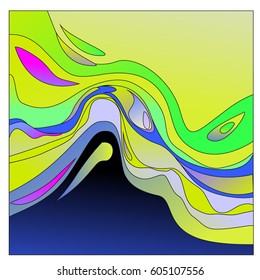 Colorful vibrant Wave Background. Dynamic Effect. Abstract Vector Illustration. Design Template. Modern Pattern.