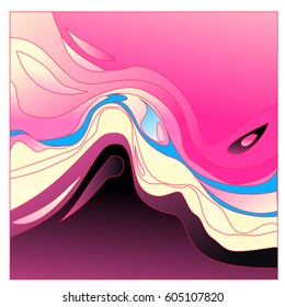 Colorful vibrant Wave Background. Dynamic Effect. Abstract Vector Illustration. Design Template. Modern Pattern.