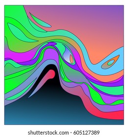 
Colorful vibrant Wave Background. Dynamic Effect. Abstract Vector Illustration. Design Template. Modern Pattern.
