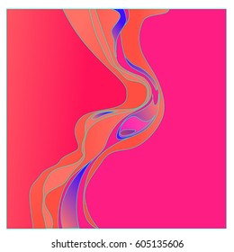 Colorful vibrant Wave Background. Dynamic Effect. Abstract Vector Illustration. Design Template. Modern Pattern.