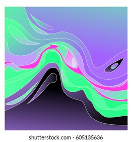 Colorful vibrant Wave Background. Dynamic Effect. Abstract Vector Illustration. Design Template. Modern Pattern.