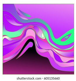 Colorful vibrant Wave Background. Dynamic Effect. Abstract Vector Illustration. Design Template. Modern Pattern.