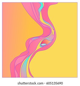 Colorful vibrant Wave Background. Dynamic Effect. Abstract Vector Illustration. Design Template. Modern Pattern.