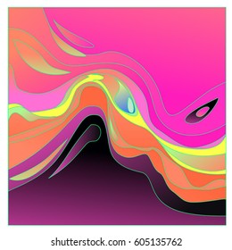 Colorful vibrant Wave Background. Dynamic Effect. Abstract Vector Illustration. Design Template. Modern Pattern.
