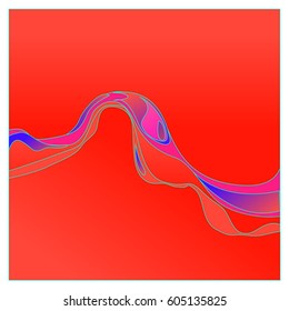 Colorful vibrant Wave Background. Dynamic Effect. Abstract Vector Illustration. Design Template. Modern Pattern.