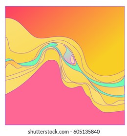 Colorful vibrant Wave Background. Dynamic Effect. Abstract Vector Illustration. Design Template. Modern Pattern.