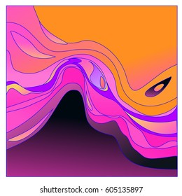 Colorful vibrant Wave Background. Dynamic Effect. Abstract Vector Illustration. Design Template. Modern Pattern.