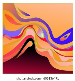 Colorful vibrant Wave Background. Dynamic Effect. Abstract Vector Illustration. Design Template. Modern Pattern.