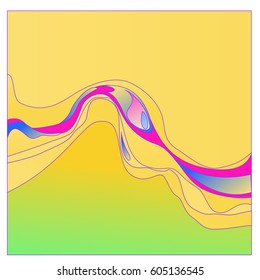 Colorful vibrant Wave Background. Dynamic Effect. Abstract Vector Illustration. Design Template. Modern Pattern.