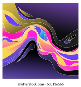 Colorful vibrant Wave Background. Dynamic Effect. Abstract Vector Illustration. Design Template. Modern Pattern.