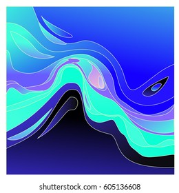 Colorful vibrant Wave Background. Dynamic Effect. Abstract Vector Illustration. Design Template. Modern Pattern.