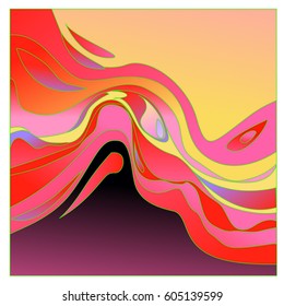 Colorful vibrant Wave Background. Dynamic Effect. Abstract Vector Illustration. Design Template. Modern Pattern.