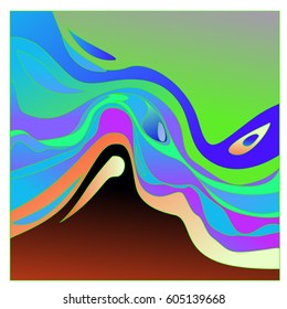 Colorful vibrant Wave Background. Dynamic Effect. Abstract Vector Illustration. Design Template. Modern Pattern.