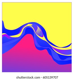 Colorful vibrant Wave Background. Dynamic Effect. Abstract Vector Illustration. Design Template. Modern Pattern.