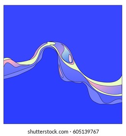 Colorful vibrant Wave Background. Dynamic Effect. Abstract Vector Illustration. Design Template. Modern Pattern.