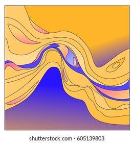 Colorful vibrant Wave Background. Dynamic Effect. Abstract Vector Illustration. Design Template. Modern Pattern.