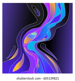 Colorful vibrant Wave Background. Dynamic Effect. Abstract Vector Illustration. Design Template. Modern Pattern.