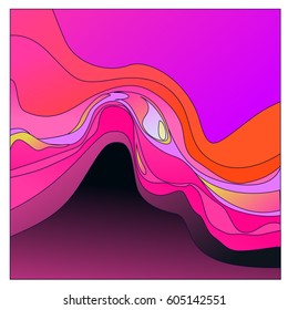 Colorful vibrant Wave Background. Dynamic Effect. Abstract Vector Illustration. Design Template. Modern Pattern.