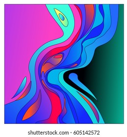 Colorful vibrant Wave Background. Dynamic Effect. Abstract Vector Illustration. Design Template. Modern Pattern.