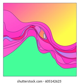 Colorful vibrant Wave Background. Dynamic Effect. Abstract Vector Illustration. Design Template. Modern Pattern.