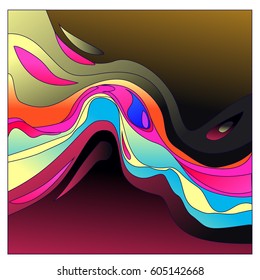 Colorful vibrant Wave Background. Dynamic Effect. Abstract Vector Illustration. Design Template. Modern Pattern.