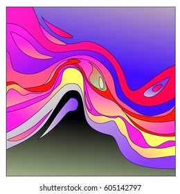 Colorful vibrant Wave Background. Dynamic Effect. Abstract Vector Illustration. Design Template. Modern Pattern.