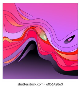 Colorful vibrant Wave Background. Dynamic Effect. Abstract Vector Illustration. Design Template. Modern Pattern.