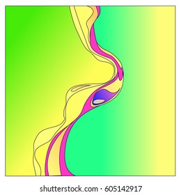 Colorful vibrant Wave Background. Dynamic Effect. Abstract Vector Illustration. Design Template. Modern Pattern.