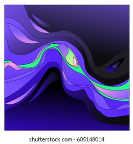 Colorful vibrant Wave Background. Dynamic Effect. Abstract Vector Illustration. Design Template. Modern Pattern.