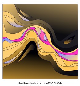 Colorful vibrant Wave Background. Dynamic Effect. Abstract Vector Illustration. Design Template. Modern Pattern.