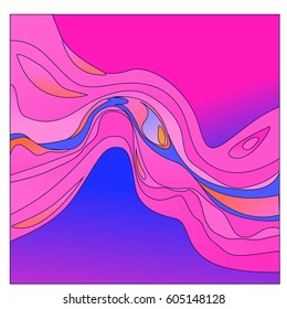 Colorful vibrant Wave Background. Dynamic Effect. Abstract Vector Illustration. Design Template. Modern Pattern.