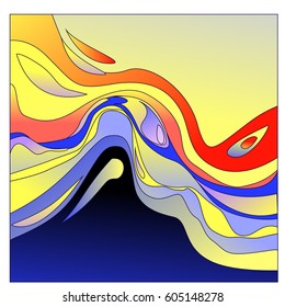 Colorful vibrant Wave Background. Dynamic Effect. Abstract Vector Illustration. Design Template. Modern Pattern.