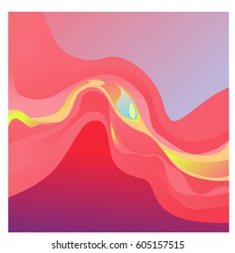 Colorful vibrant Wave Background. Dynamic Effect. Abstract Vector Illustration. Design Template. Modern Pattern.