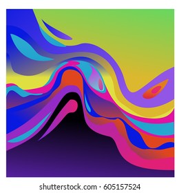 Colorful vibrant Wave Background. Dynamic Effect. Abstract Vector Illustration. Design Template. Modern Pattern.