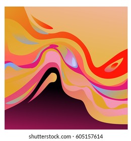 Colorful vibrant Wave Background. Dynamic Effect. Abstract Vector Illustration. Design Template. Modern Pattern.