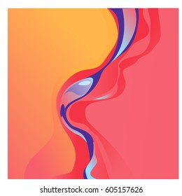Colorful vibrant Wave Background. Dynamic Effect. Abstract Vector Illustration. Design Template. Modern Pattern.