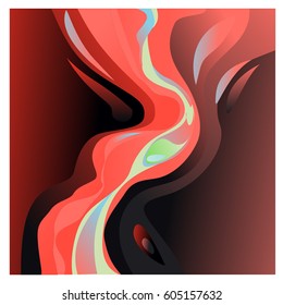 Colorful vibrant Wave Background. Dynamic Effect. Abstract Vector Illustration. Design Template. Modern Pattern.