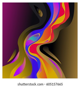 Colorful vibrant Wave Background. Dynamic Effect. Abstract Vector Illustration. Design Template. Modern Pattern.
