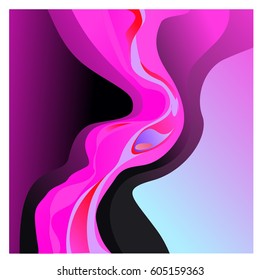 Colorful vibrant Wave Background. Dynamic Effect. Abstract Vector Illustration. Design Template. Modern Pattern.