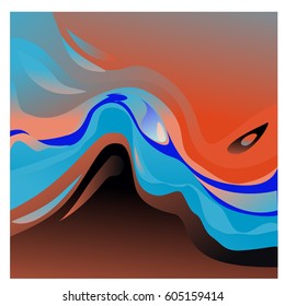 Colorful vibrant Wave Background. Dynamic Effect. Abstract Vector Illustration. Design Template. Modern Pattern.