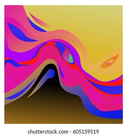 Colorful vibrant Wave Background. Dynamic Effect. Abstract Vector Illustration. Design Template. Modern Pattern.