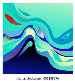 Colorful vibrant Wave Background. Dynamic Effect. Abstract Vector Illustration. Design Template. Modern Pattern.