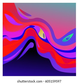 Colorful vibrant Wave Background. Dynamic Effect. Abstract Vector Illustration. Design Template. Modern Pattern.