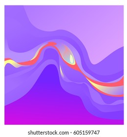 Colorful vibrant Wave Background. Dynamic Effect. Abstract Vector Illustration. Design Template. Modern Pattern.