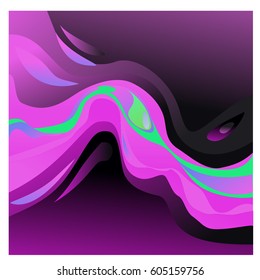 Colorful vibrant Wave Background. Dynamic Effect. Abstract Vector Illustration. Design Template. Modern Pattern.