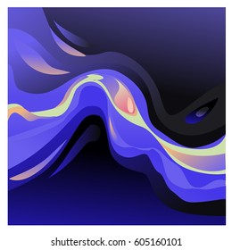 Colorful vibrant Wave Background. Dynamic Effect. Abstract Vector Illustration. Design Template. Modern Pattern.