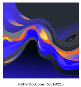 Colorful vibrant Wave Background. Dynamic Effect. Abstract Vector Illustration. Design Template. Modern Pattern.