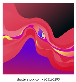 Colorful vibrant Wave Background. Dynamic Effect. Abstract Vector Illustration. Design Template. Modern Pattern.
